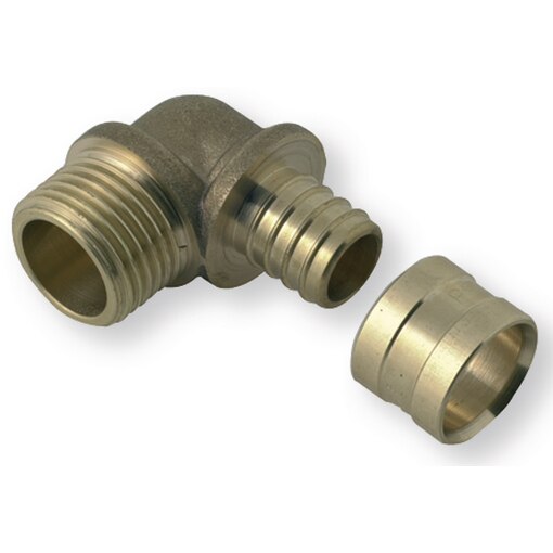 Coude à glissement filetage mâle tube PER 10x12 mm filetage 3/8